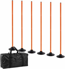 Customizable 5FT Agility Training Poles - 6 Pack for Soccer, Horse Dog Agility