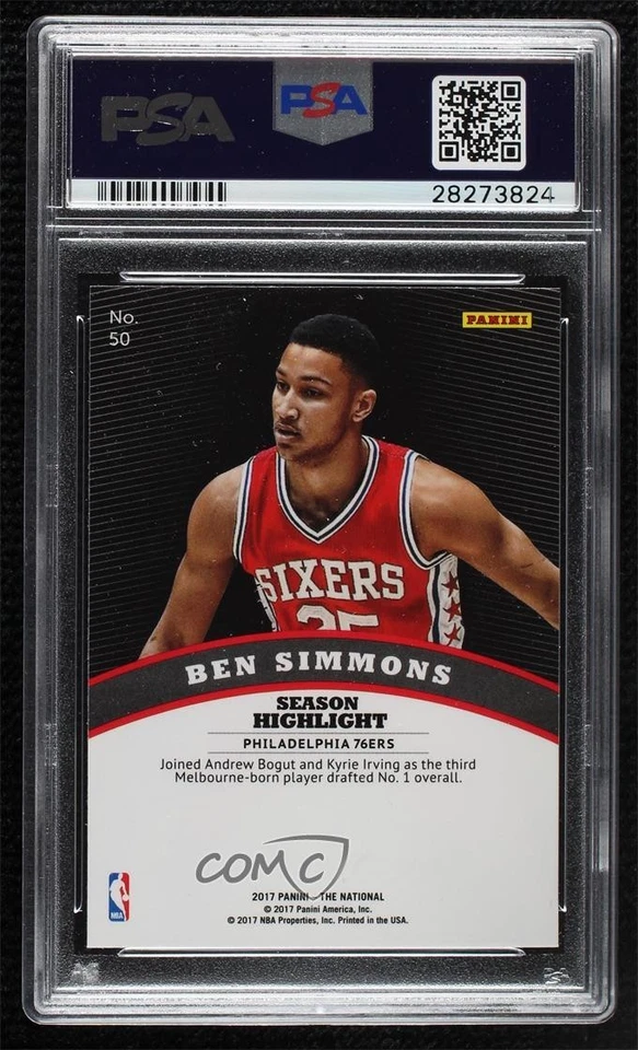 2017 Panini National Convention VIP Silver Prizm Ben Simmons #50 PSA 10 GEM MT - Image 2 of 2