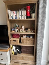 wooden bookcase 4 shelves plus 2 draws matching sideboard listed
