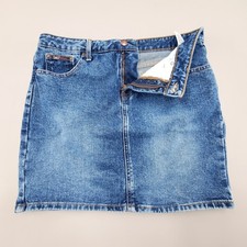 Vintage 90s Y2K L.E.I. Low Rise Denim Micro Mini Jean Skirt Sz 11 Preppy Indie