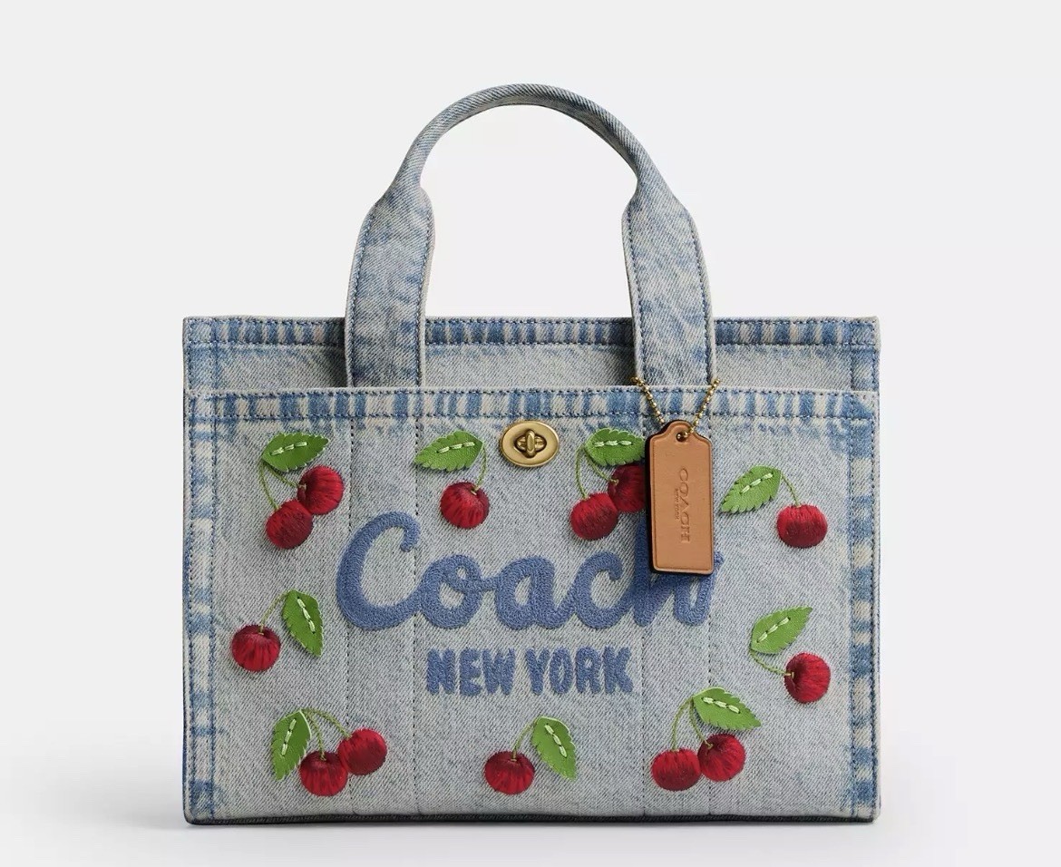 Coach Official Cargo Tote Bag Size 26 with Cherry Embroidery CDZ31 Coach Official Cargo Tote Bag Size 26 with Cherry Embroidery CDZ31