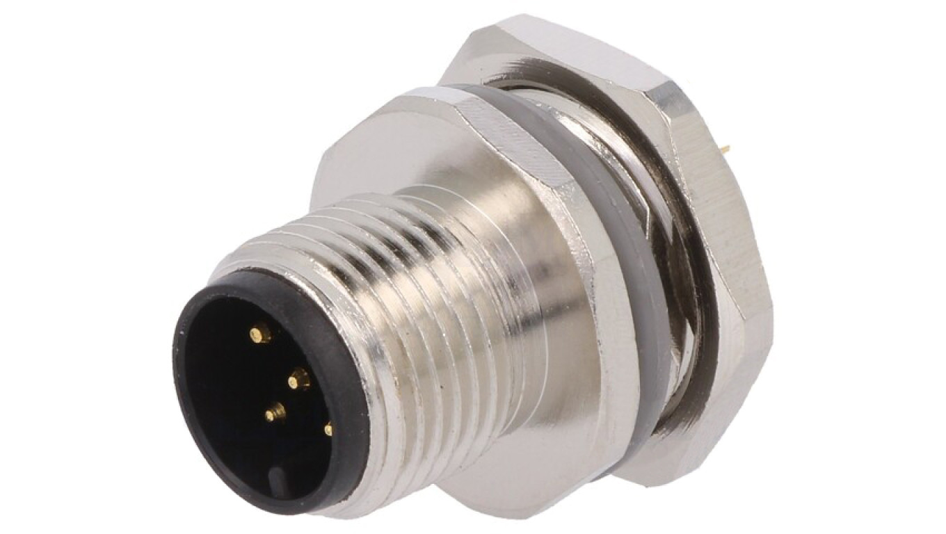 Circular connector M12 male straight for soldering 5pin 60V T4132012051-0 /T2UK