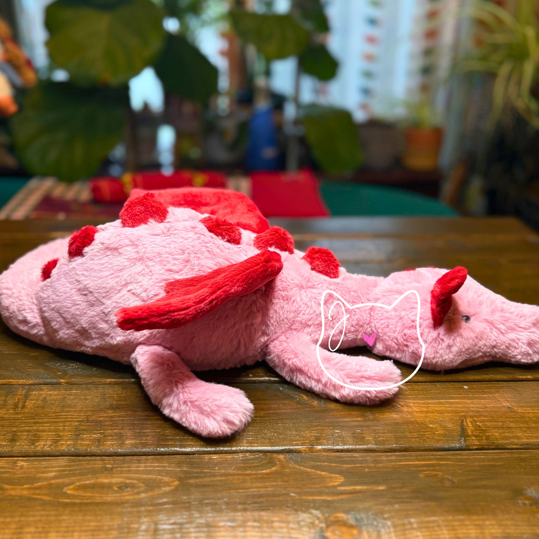 AUTHENTIC Jellycat HEART DRAGON Large With Dust Bag New BNWT Red