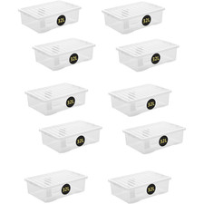 32L Clear Plastic Storage Boxes with Lids &ndash; 32L Under Bed Stackable Containers