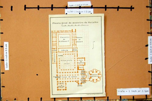 Original Old Antique Print Map 1913 Plan Planta Geral Mosteiro Batalha Spain