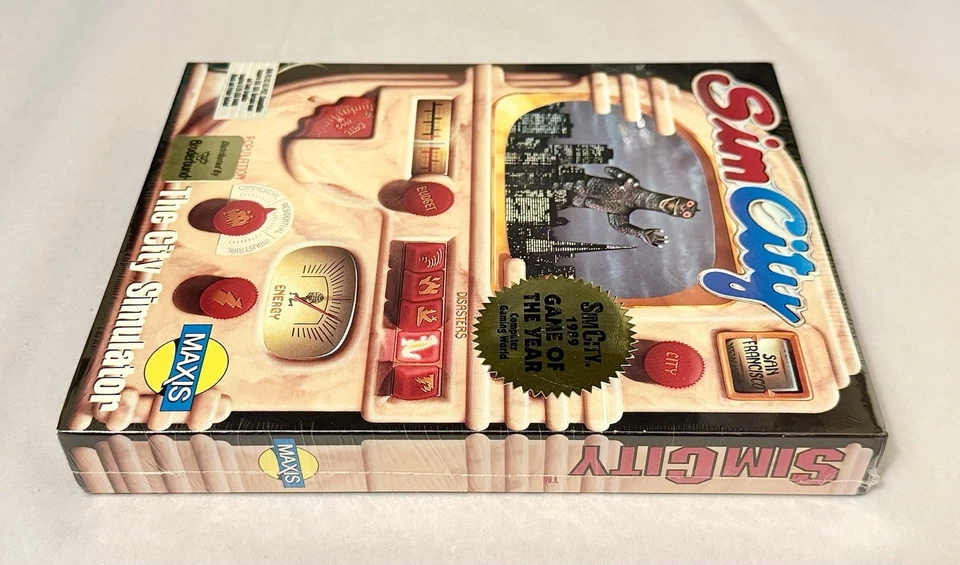 SimCity - Godzilla Cover - Factory Sealed - IBM 3.5” & 5.25” - Big Box PC - 1989 - Image 3 of 4