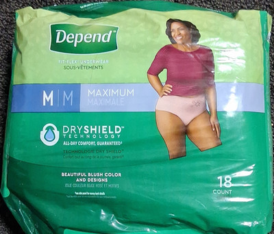 Depend Fit-Flex Maximum Women Incontinence Pants Medium Beige 18 Count