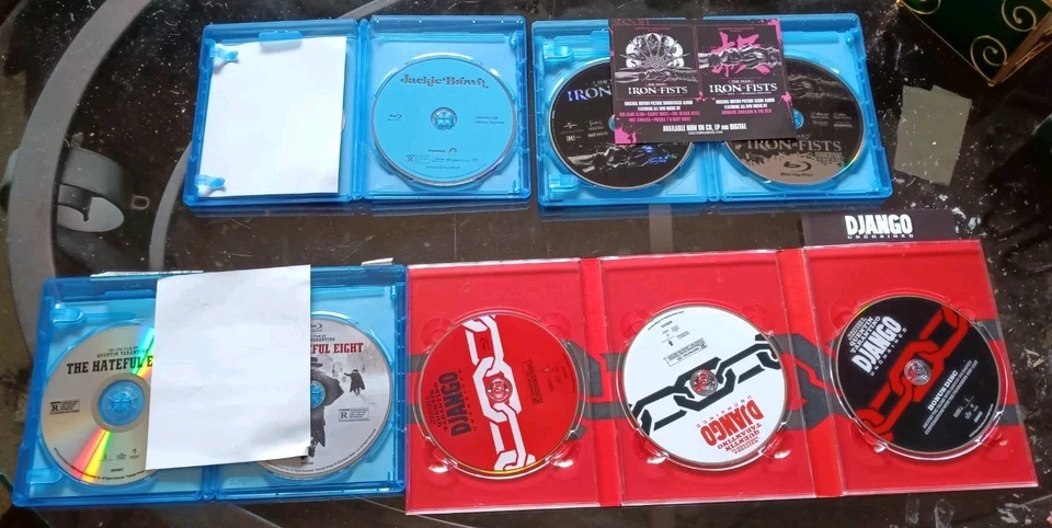 Quentin Tarantino Blu-ray Lot Of 5: Django Unchained/The Hateful Eight/Jackie Foto 3 de 3