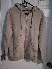 Fruit of the Loom Beige Zip Hoodie Jacket Size M