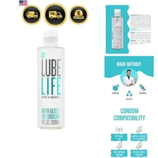 Water Based Personal Lubricant Toy Safe Non-Staining Easy Clean 8 Fl Oz