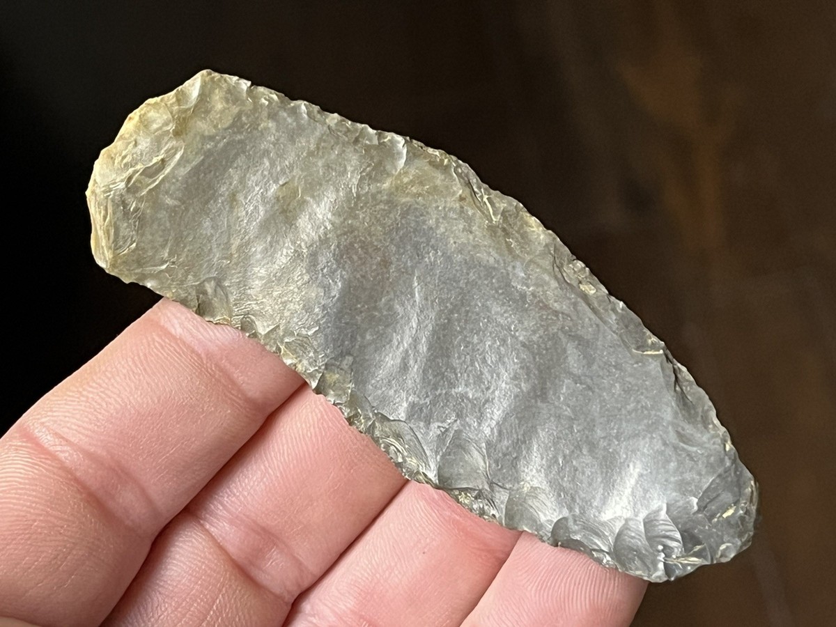 ATTRACTIVE INDIANA PALEO FLAKE KNIFE ARROWHEADS AUTHENTIC INDIAN