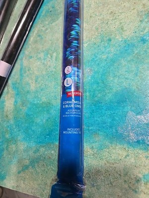Top Fin 2 Sided Coral Mound And Blue Ombre Backdrop  For Aquarium