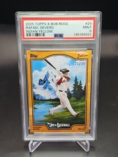 2025 Topps Bob Ross Joy of Baseball Rafael Devers #29 Indian Yellow /25 PSA 9