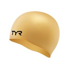 "WrinkleFree Silicone Racing Swim Cap for Adults Gold, One Size"