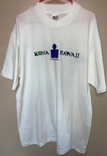 Hanes Heavyweight Unisex XL White Kona Hawaii Ironman Triathlon Tee EUC   