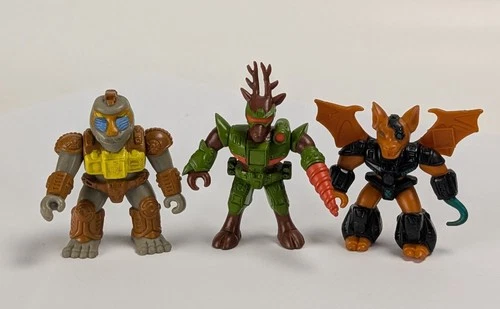 1986 Hasbro Battle Beasts Series Blitzkrieg Bat & Deer & Manic Mandrill Figure L