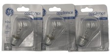 GE 15206 A15 Appliance Light Bulb 40W Clear 120V 3-Pack New Lamp