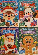 Holiday Christmas Make A Face Funny Faces Sticker Activity Books Set of 4 New