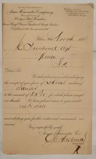 1895 Billhead Illinois Pekin Acme Harvester