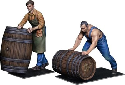 Miniart 1/35 Scale Wooden Barrel and Male Figure (Set of 2) Plastic Model