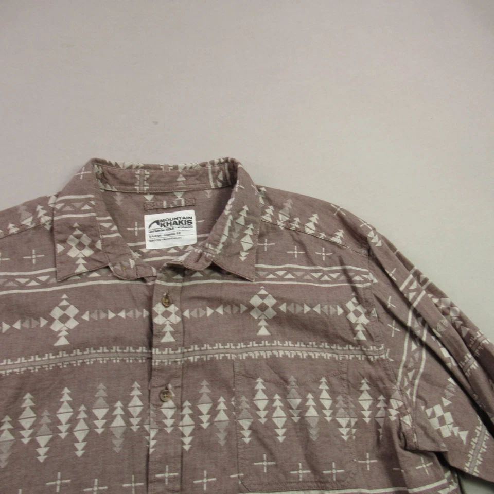 Camisa Mountain Khakis Para Hombres XL Manga Larga Botón Delantero Informal Calce Clásico Marrón Foto 2 de 4