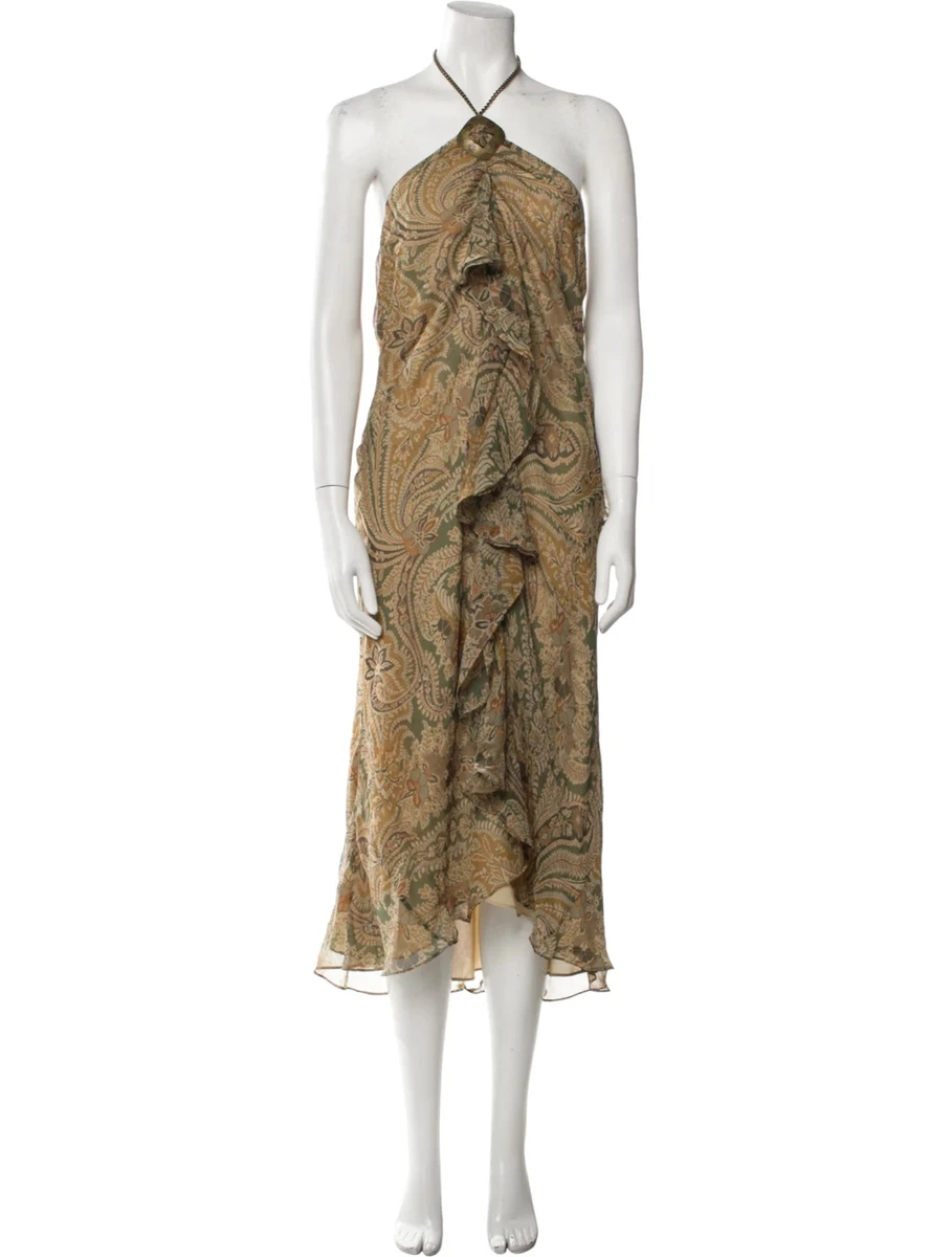 white christmas dresses Lauren Ralph Lauren Women's Floral Georgette Halter Dress Black/Tan