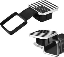 Silver 2 Trailer Hitch Cover Universal Flag Hitch Cover Tube Plug Insert For 2