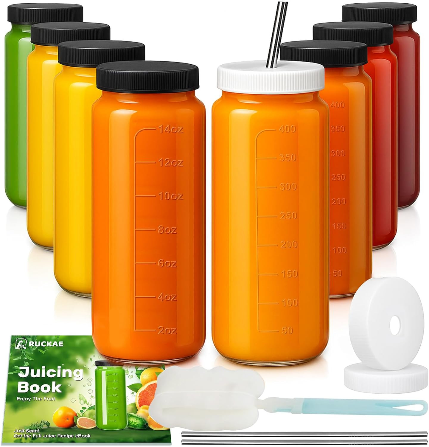 , Glass Bottles With Lids, Smoothie Cup Lids And Straw