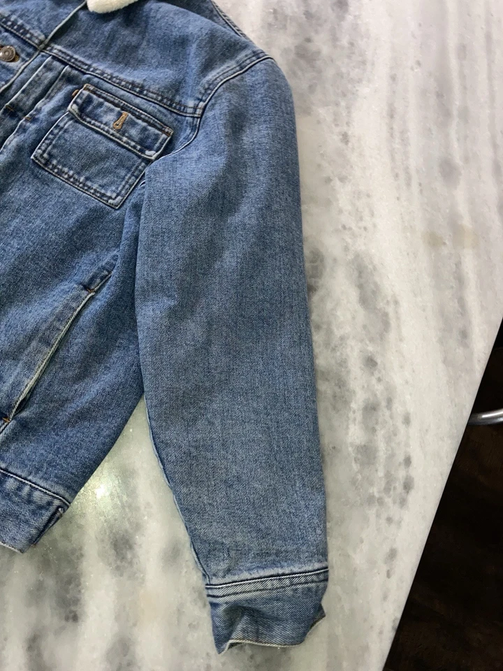 Vintage Ralph Lauren Jean Jacket Size Large Trucker Sherpa Collar - Image 3 of 4