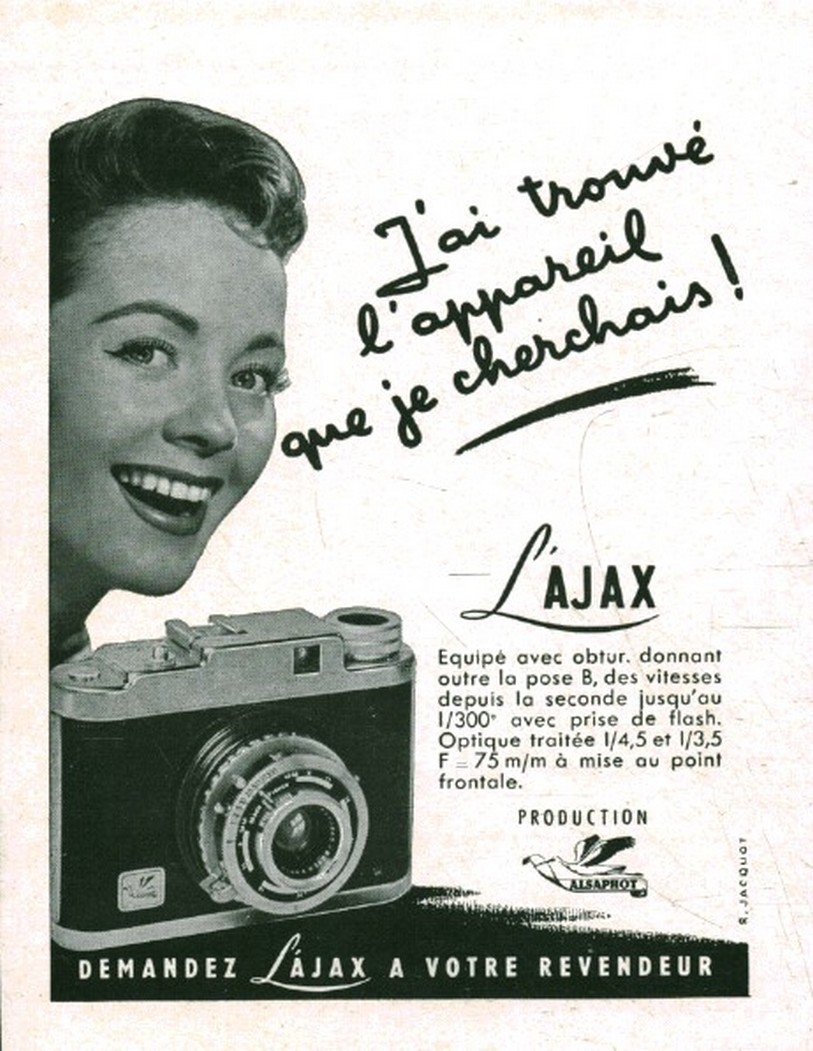 Vintage 1954 L'Ajax Magazine Camera Advertising