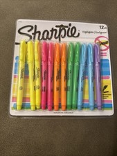 SHARPIE Highlighters with Smear Guard Narrow Chisel 12 Pack