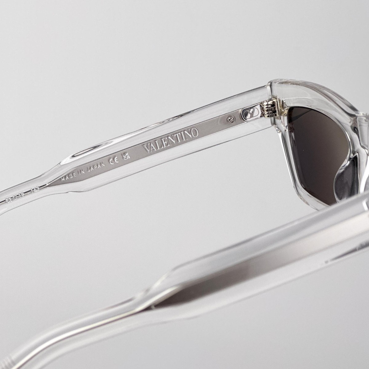 Valentino Men Sunglasses Transparent Grey Rectangle V-SHARP VLS