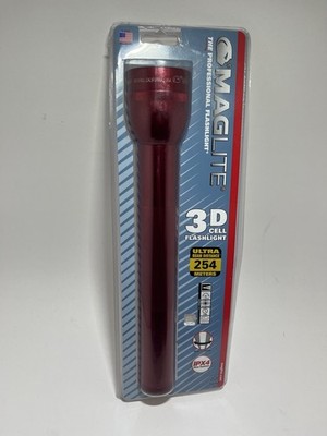 MAG-Lite 3-Cell D Flashlight High Intensity Light Red S3D036