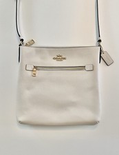 Coach Crossgrain Leather Rowan File Bag Crossbody Handbag Chalk