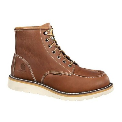 NEW! Carhartt Men's Waterproof 6'' Moc Toe Wedge Boot SOFT TAN FULL GRAIN LEATHER