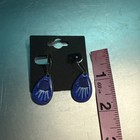 Vintage Blue Teardrop Earrings with Abstract Design — photo 1