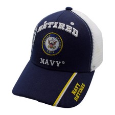 Navy Retired Hat   U.S. Navy Veteran Cap   Embroidered Military Hat