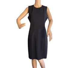 Liverpool Sleeveless Sheath Dress Womens Size 4/27 Black Ponte Stretch New