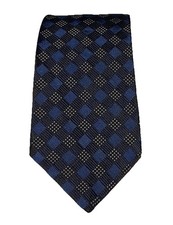Ralph Lauren Purple Label Diamond Navy Blue Men 100%Silk Necktie Made In England