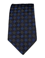 Ralph Lauren Purple Label Diamond Navy Blue Men 100%Silk Necktie Made In England