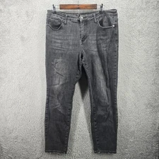 Judy Blue Jeans Womens 13/31 Gray Black Stretch Denim Boyfriend Fit Jean JB88130