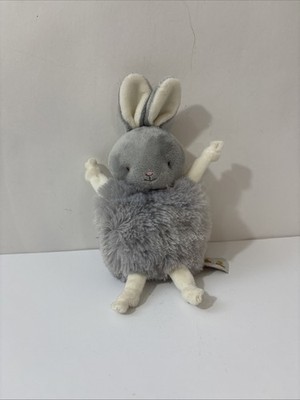 Roly Poly Bloom Gray Bunny Bunnies By The Bay Fuzzy Soft Plush Toy 7''