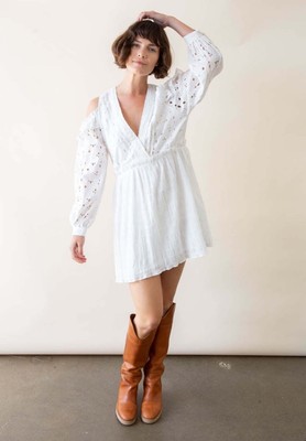 New IRO Melia White Mini Dress Size 38 Retail $435