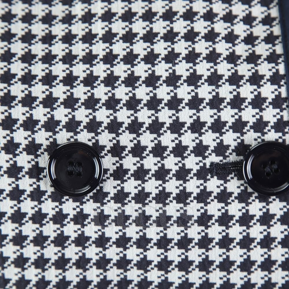 Max Mara Houndstooth Pattern Jacket - Dark Navy - image 8