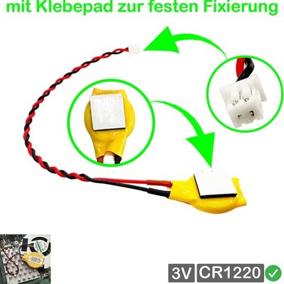 10cm kabel|CR1220 Bios CMOS Batterie Knopfzelle Stecker für MSI Katana GF76 11UC