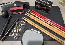 Vic Firth Mountable Practice Pad 6 in, Sticks, Tuner, Micro Hush Guitar Drum Lot
