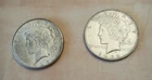 Peace Silver Dollars - Lot of Two (2) - 1925 & 1922 - Circulated