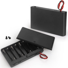 2 X 8 AA Battery Holder Housing with Leads,2Pcs 8 X 1.5V AA Battery Holder Case