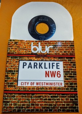 BLUR PARKLIFE 7'' UK JUKEBOX VINYL SINGLE 45 FREE CUSTOM PIC SLEEVE
