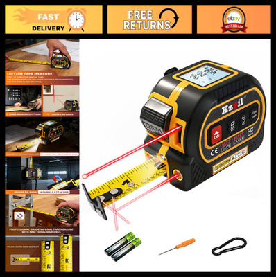 4-in-1 Laser Tape Measure 196ft & 16ft Manual with LCD, Magnetic Hook, DIY Tool